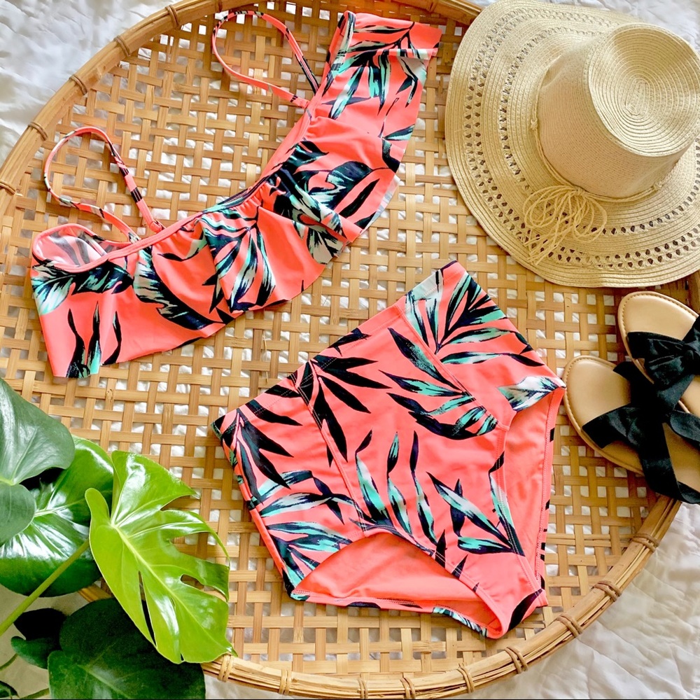 CORAL PALM BIKINI SET